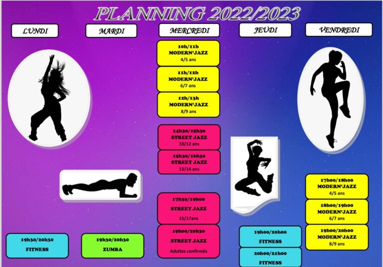 Planning Fitness danse UMS Pontault Combault