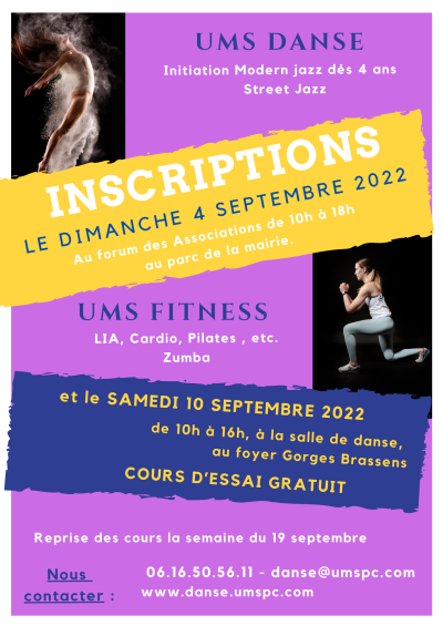 Inscription UMS danse Fitness Pontault Combault Forum association